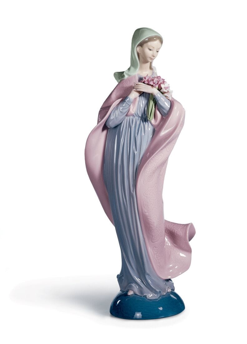 Lladro Our Lady with Flowers Figurine