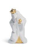Lladro King Melchior Nativity Figurine Golden Lustre