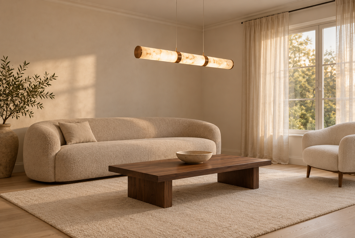 Araco Lumière Frozen Fold Alabaster Pendant Light