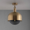 Buster + Punch Forked Ceiling Light — Metal Shade & Smoked Glass Globe, Large