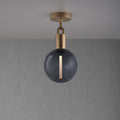 Buster + Punch Forked Ceiling Light — Smoked Glass Globe, Medium