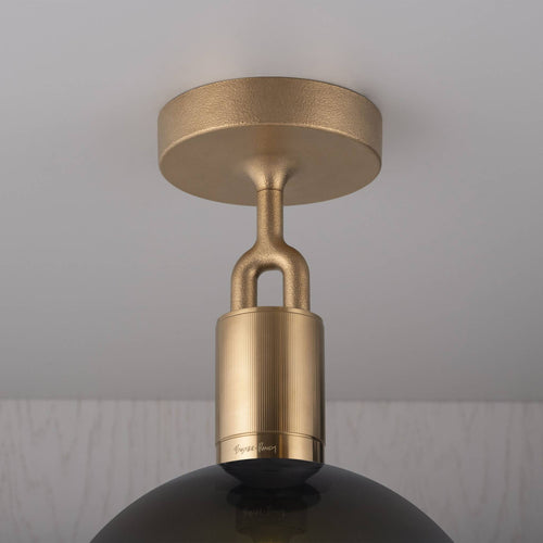 Buster + Punch Forked Ceiling Light Smoked Glass Globe Medium in Brass | Araco Interiors