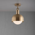 Buster + Punch Forked Ceiling Light — Metal Shade & Opal Glass Globe, Medium