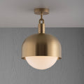 Buster + Punch Forked Ceiling Light — Metal Shade & Opal Glass Globe, Large