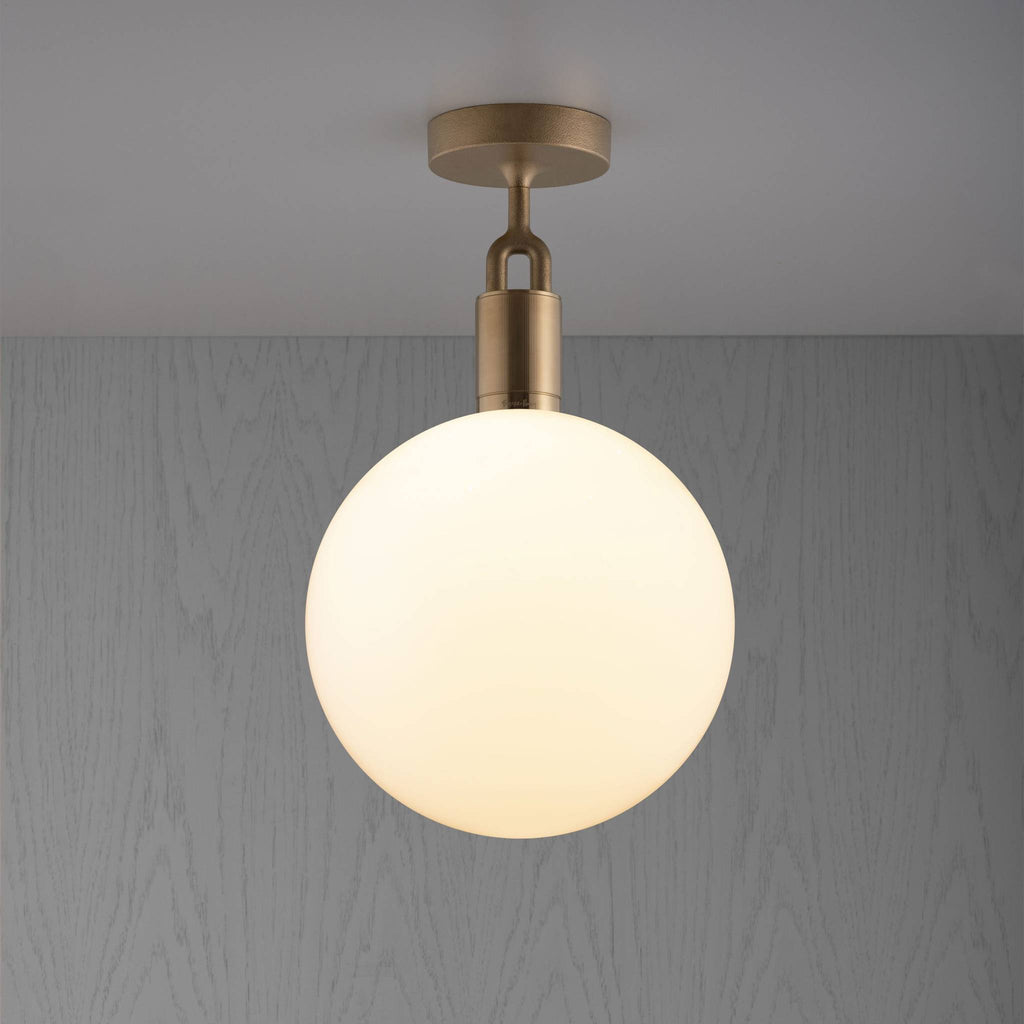 Buster + Punch Forked Ceiling Light Opal Glass Globe Large in Brass | Araco Interiors