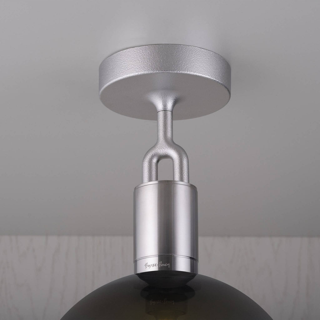 Buster + Punch Forked Ceiling Light Smoked Glass Globe Large in Steel | Araco Interiors