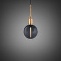 Buster + Punch Forked Pendant Light — Smoked Globe, Medium, Linear Knurl