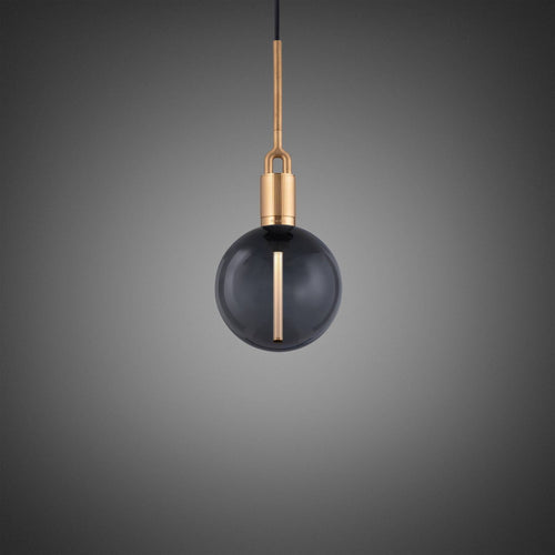 Buster + Punch Forked Pendant Smoked Globe Medium in Brass