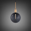 Buster + Punch Forked Pendant Light — Smoked Globe, Large, Linear Knurl