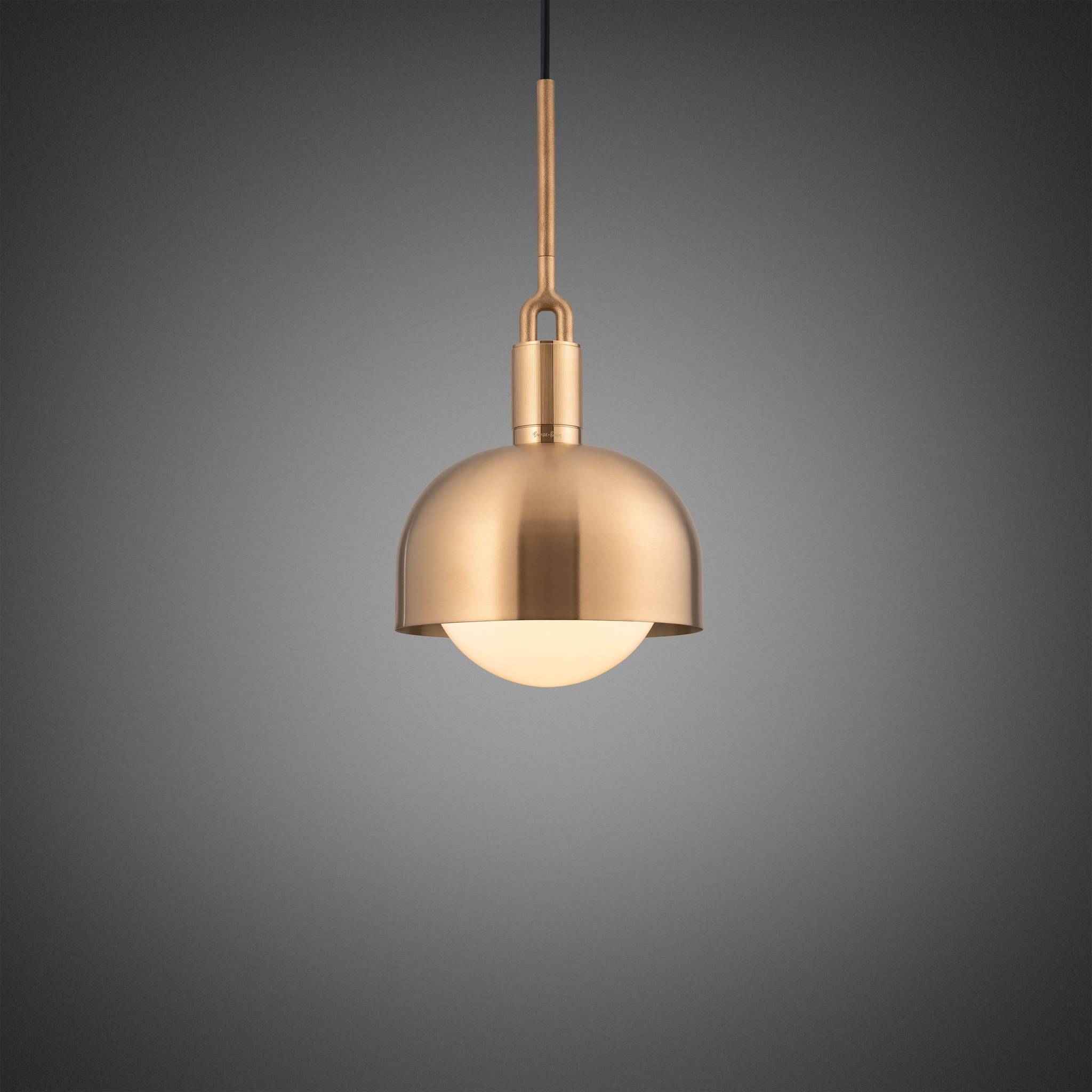 Buster + Punch Forked Pendant Shade + Opal Globe Medium in Brass