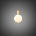 Buster + Punch Forked Pendant Light — Opal Globe, Medium, Linear Knurl