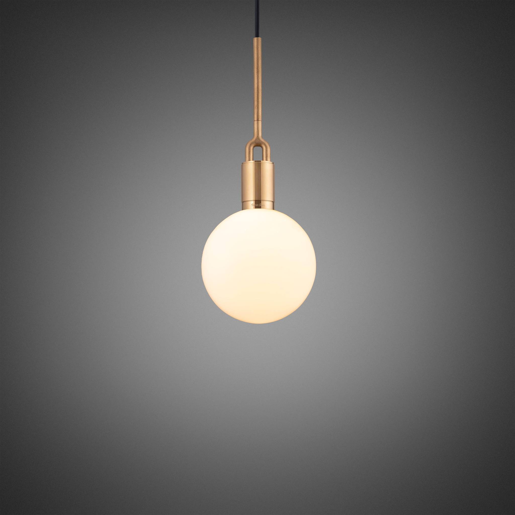 Buster + Punch Forked Pendant Opal Globe Medium in Brass