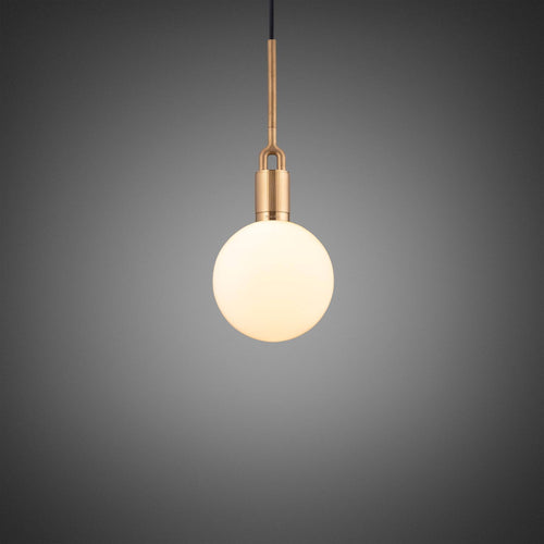 Buster + Punch Forked Pendant Opal Globe Medium in Brass