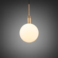 Buster + Punch Forked Pendant Light — Opal Globe, Large, Linear Knurl