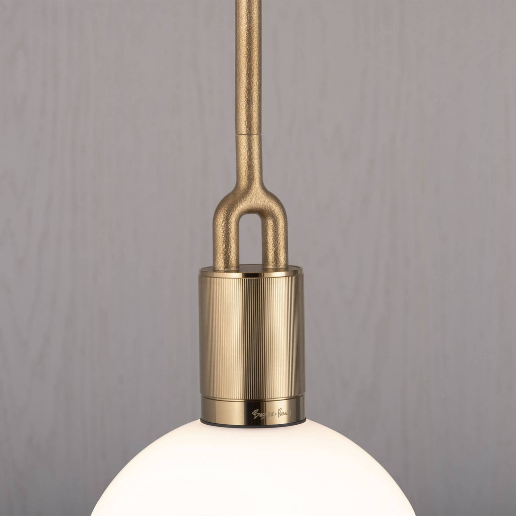 Buster + Punch Forked Pendant Opal Globe Large in Brass, detail