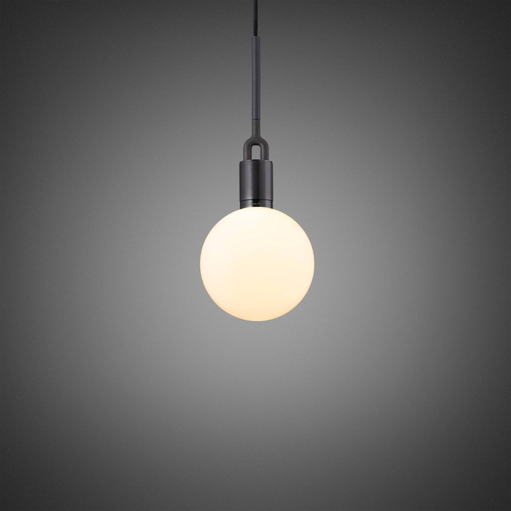 Buster + Punch Forked Pendant Opal Globe Medium in Gun Metal