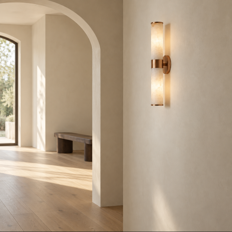 Araco Lumière Frozen Glow Alabaster Wall Light
