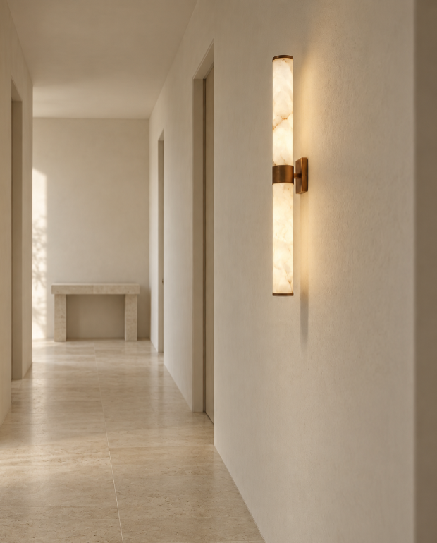 Araco Lumière Frozen Halo Alabaster LED Wall Light