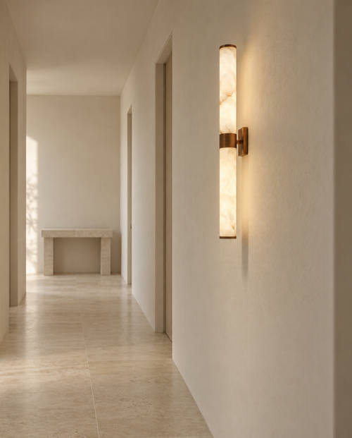 Araco Lumière Frozen Halo Alabaster LED Wall Light