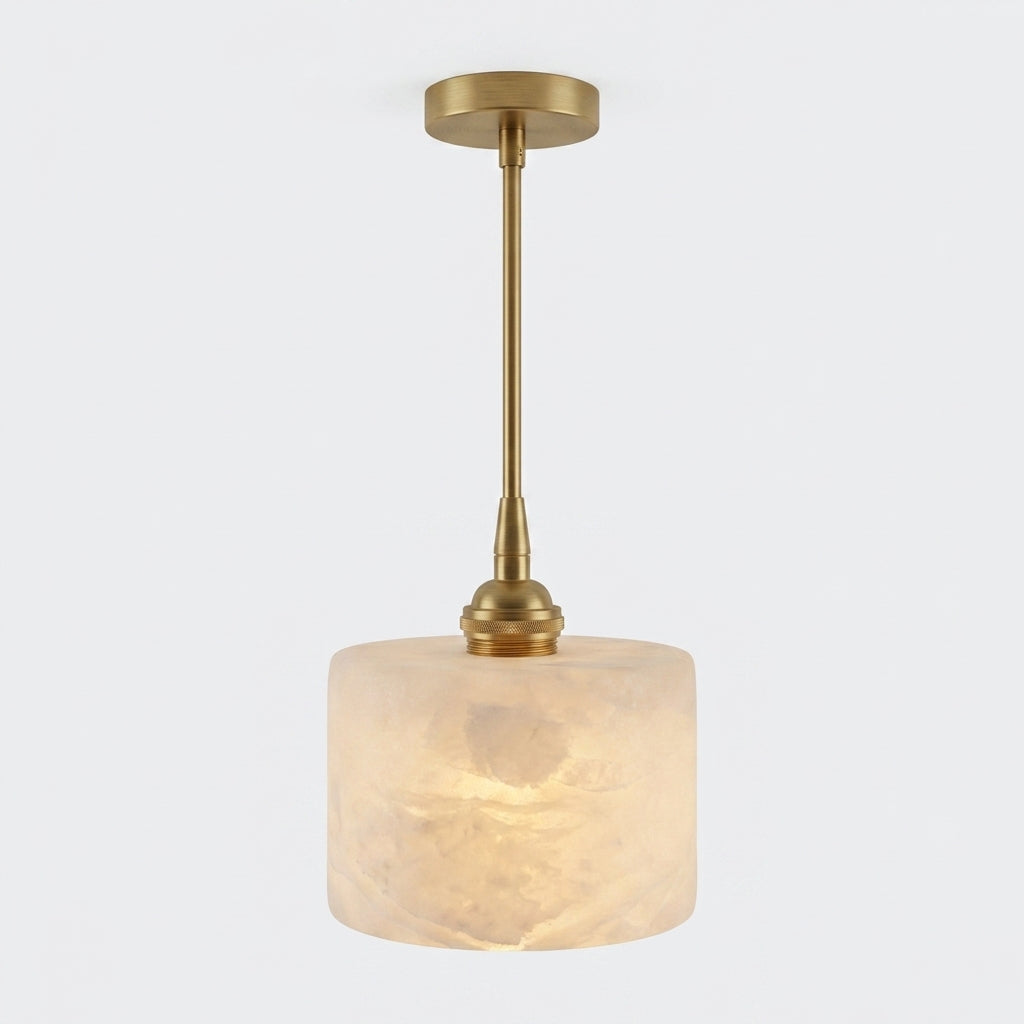 Araco Lumière Frozen Alvos flush natural alabaster LED ceiling light