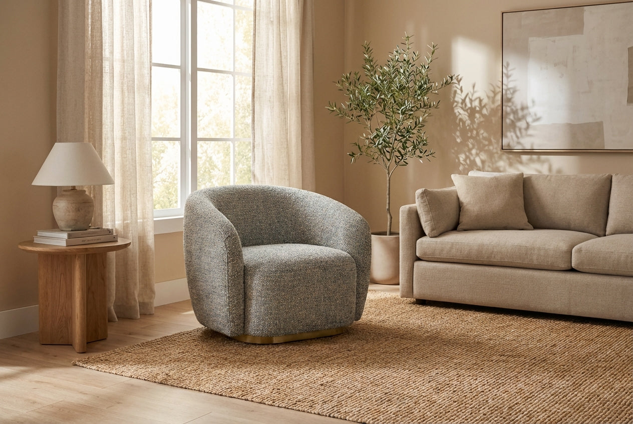 Araco Atelier Cleo armchair in Speckle fabric