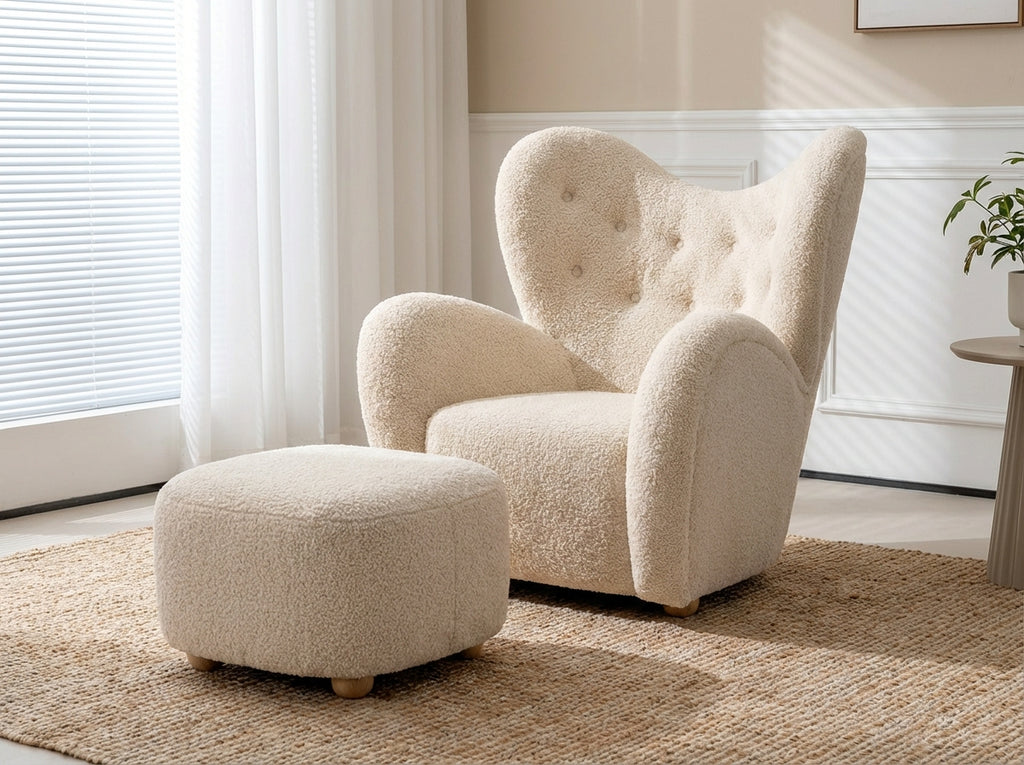 Araco Atelier Teddy armchair in Vanilla fabric