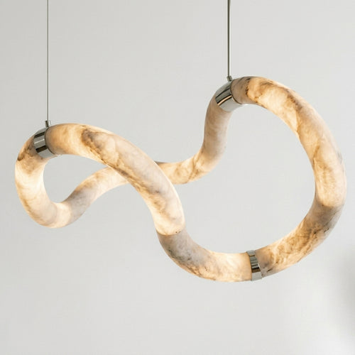 Araco Lumière Frozen Aven statement natural alabaster LED pendant light