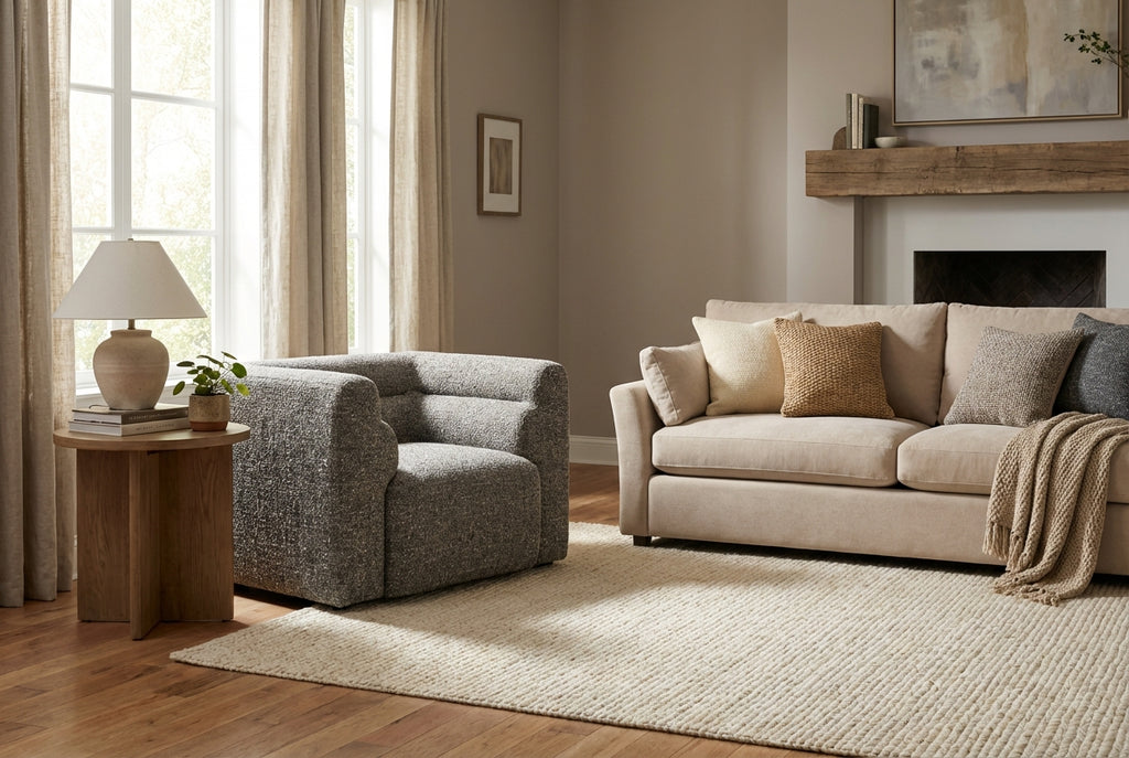Araco Atelier Bear armchair in Speckle fabric