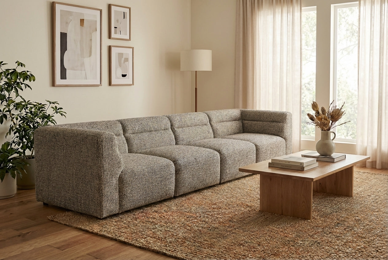 Araco Atelier Atlas 3 seater sofa in Speckle fabric