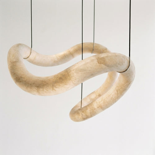Araco Lumière Frozen Novar large natural alabaster LED pendant light