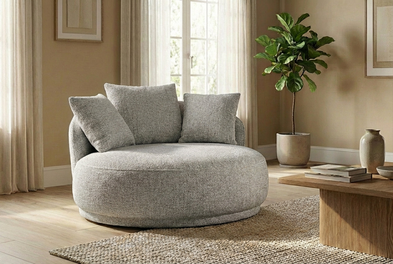 Araco Atelier Otis armchair in Ashlar fabric