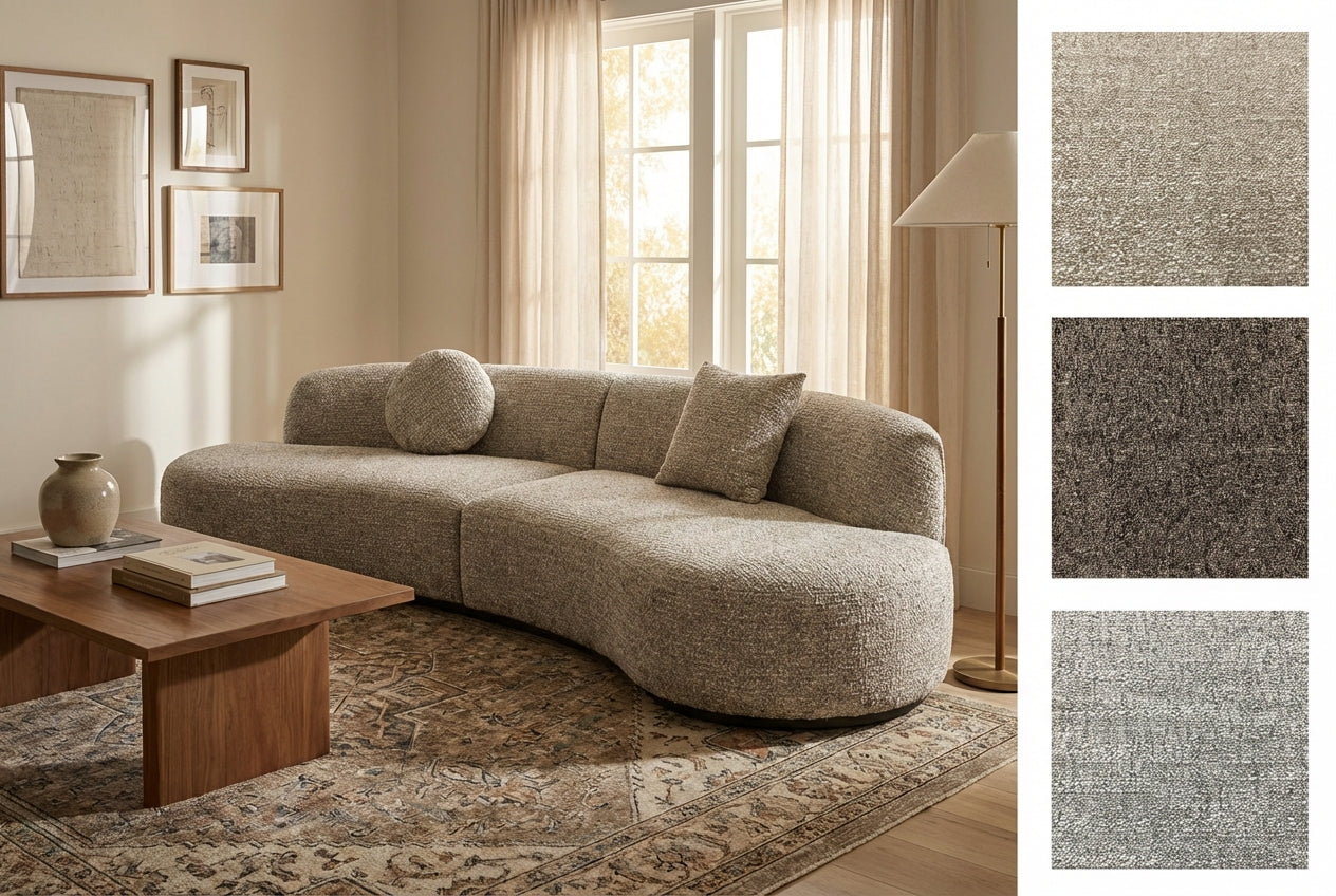 Araco Atelier Coco 4 seater sofa in Ashlar fabric
