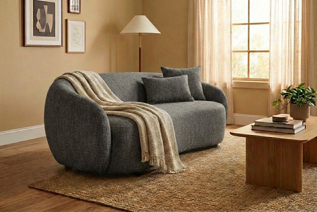 Araco Atelier Willow 3 seater sofa in Cinder fabric