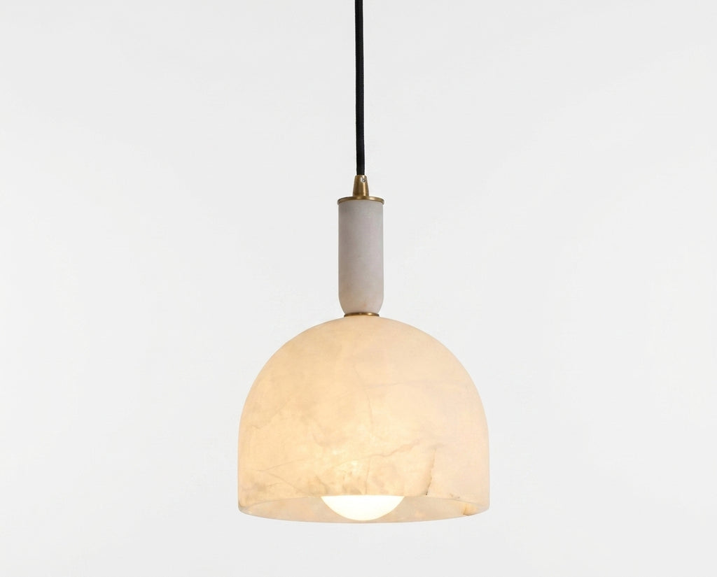 Araco Lumière Frozen Nuri natural alabaster pendant light with E27 fitting