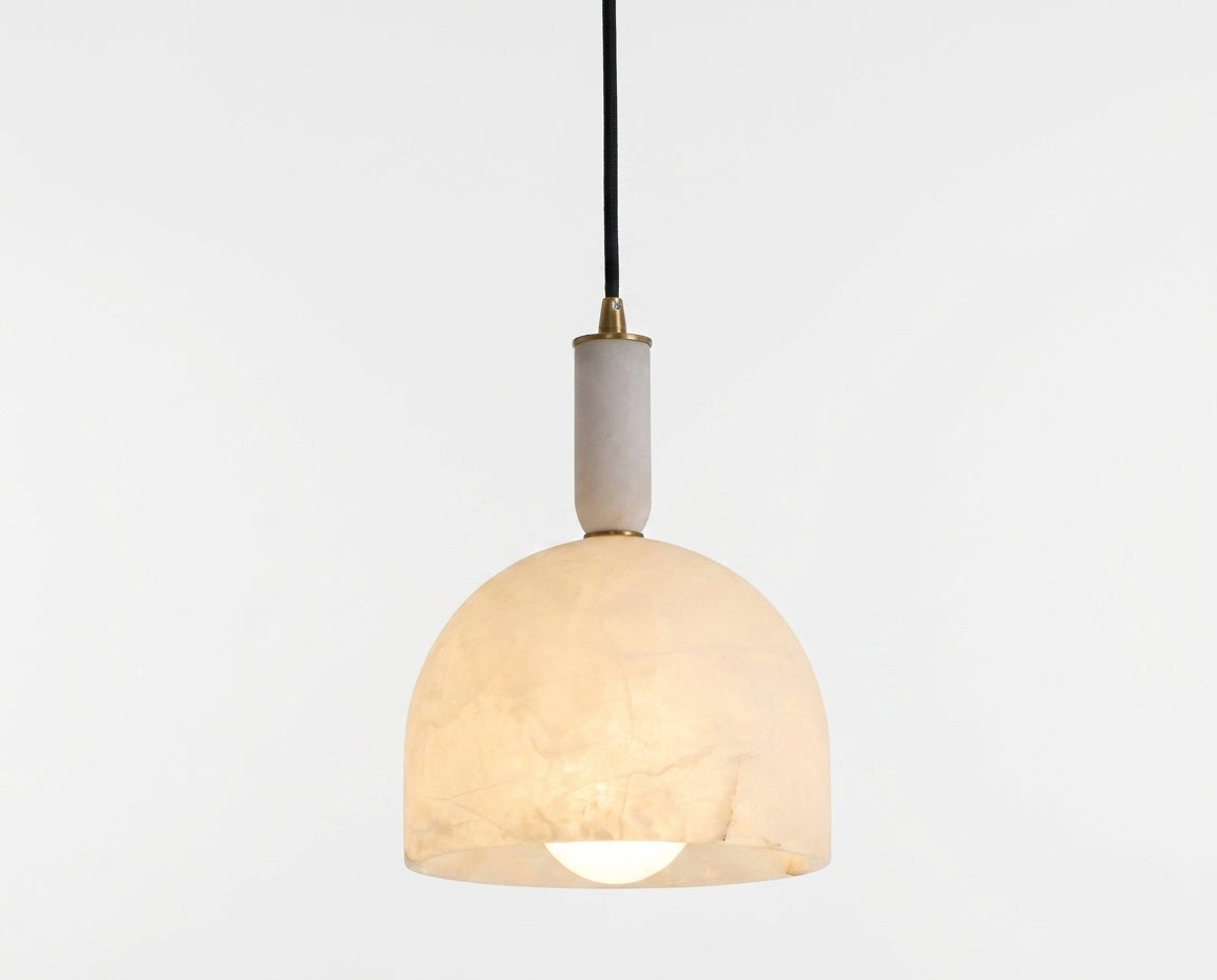 Araco Lumière Frozen Nuri natural alabaster pendant light with E27 fitting