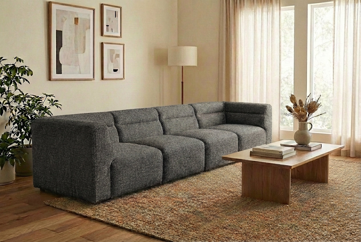 Araco Atelier Atlas 3 seater sofa in Cinder fabric