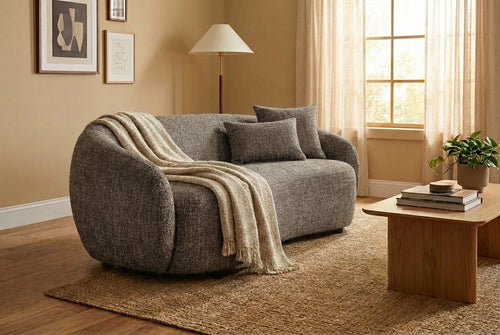 Araco Atelier Noah 2 seater sofa in Pebbles fabric