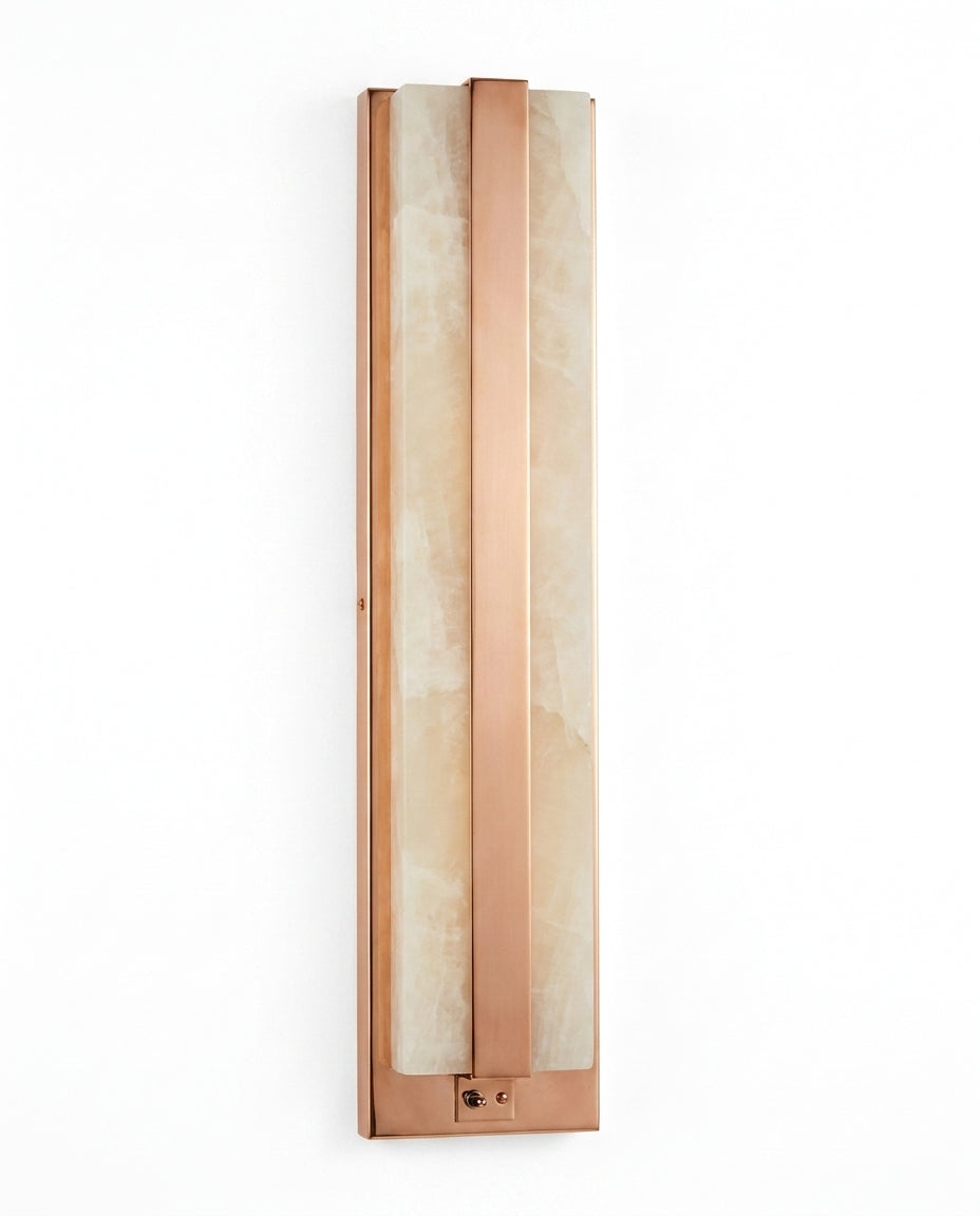 Araco Lumière Frozen Vela slim vertical natural alabaster LED wall light