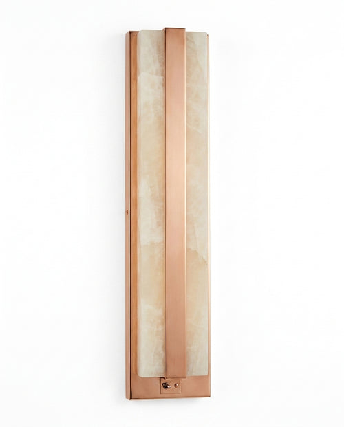 Araco Lumière Frozen Vela slim vertical natural alabaster LED wall light