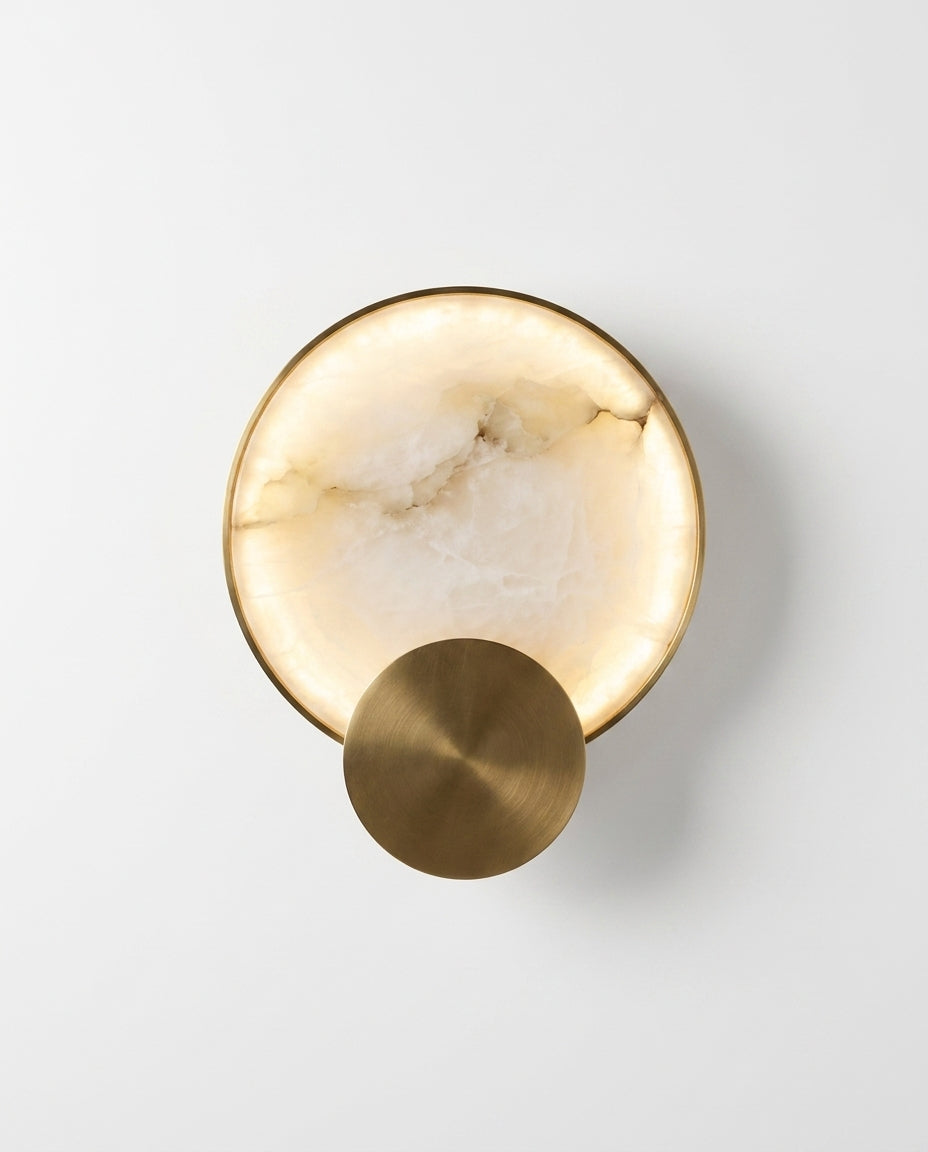 Araco Lumière Frozen Avira deep-set natural alabaster LED wall light