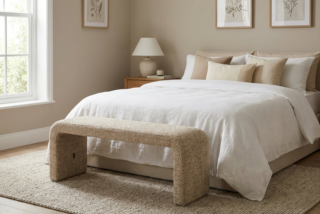 Araco Atelier Mode upholstered bench in Wicker fabric