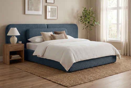 Araco Atelier Nova upholstered bed in Spindle fabric