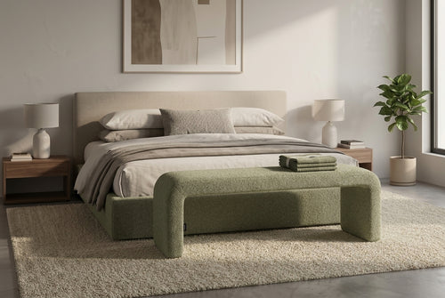 Araco Atelier Mode upholstered bench in Laurel fabric