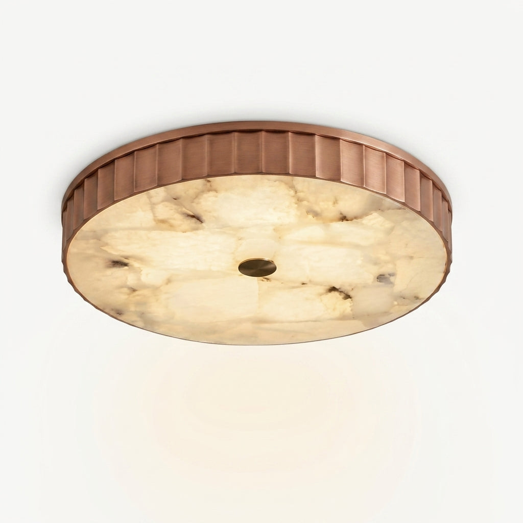 Araco Lumière Frozen Loren flush natural alabaster LED ceiling light