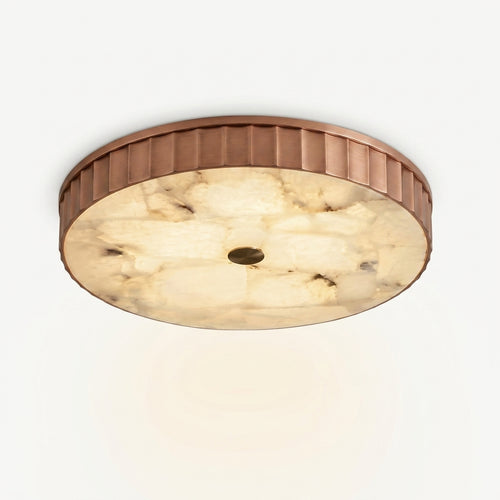 Araco Lumière Frozen Loren flush natural alabaster LED ceiling light