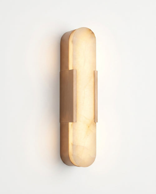 Araco Lumière Frozen Pulse vertical natural alabaster panel wall light