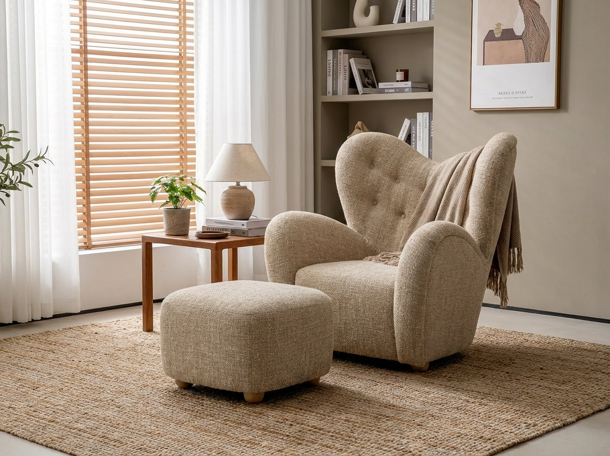 Araco Atelier Teddy armchair in Wicker fabric