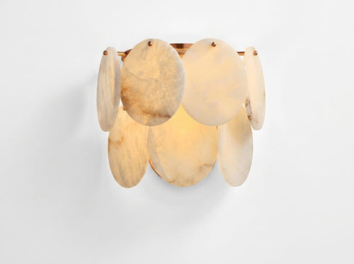 Araco Lumière Frozen Solenne wide natural alabaster LED wall light