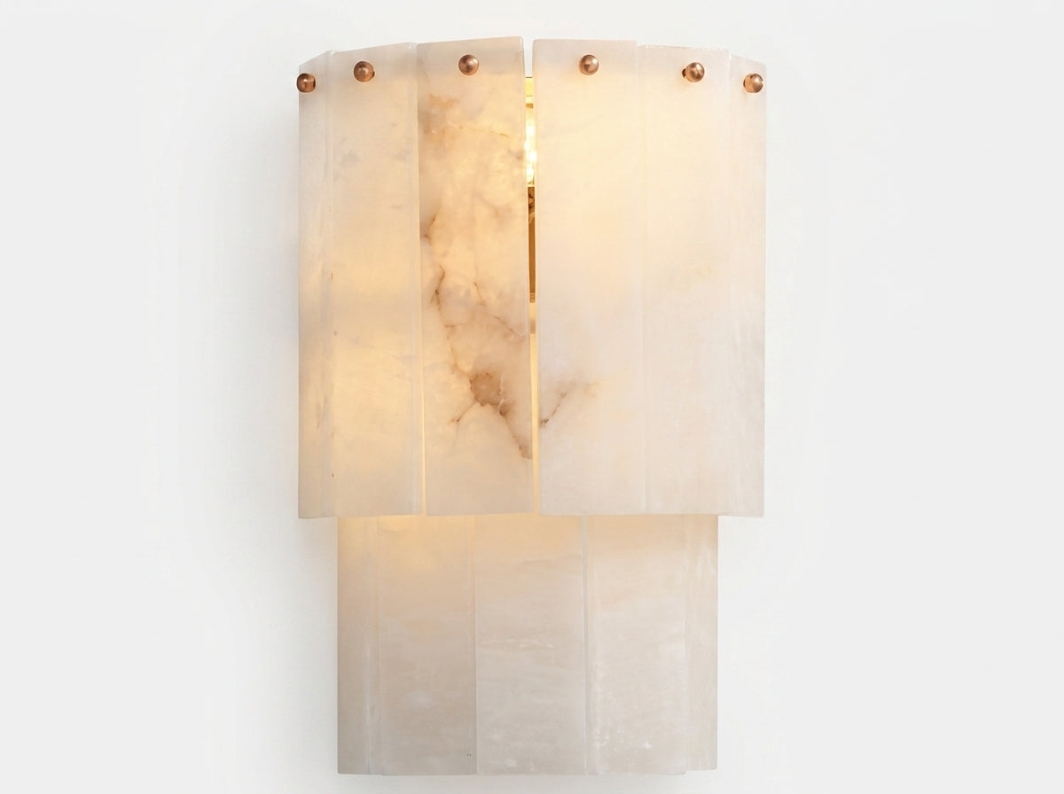 Araco Lumière Frozen Oryn sculptural natural alabaster LED wall light