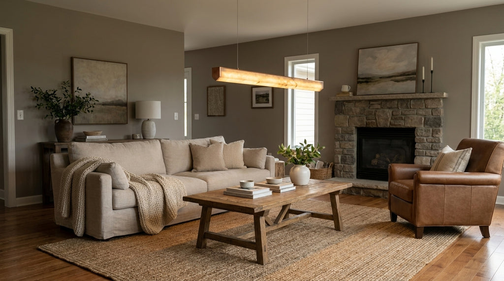 Araco Lumière Frozen Nexa natural alabaster pendant light, alternate view